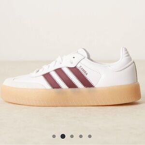 adidas Samba White and Burgundy Sneakers
